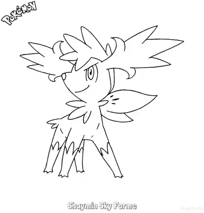 Free printable Shaymin Sky Forme Coloring Page - Free Printable Pokemon Coloring Sheets coloring page